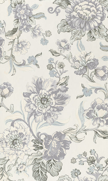  Grey Floral Wallpaper