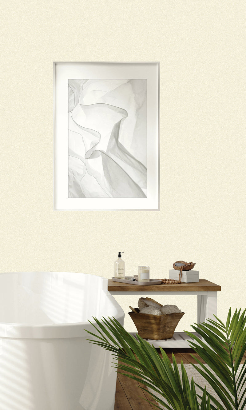 Latte Foam French Linen Textured Vinyl Commercial Wallpaper CPW1161