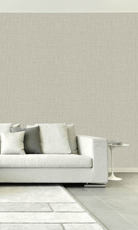 Light Pewter Woven Raffia Textured Vinyl Commercial Wallpaper CPW1139