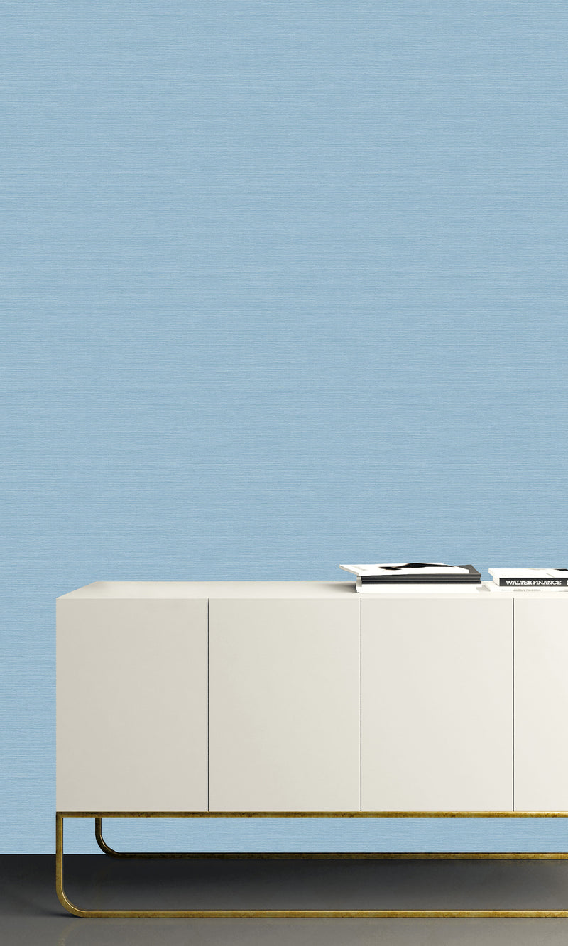Serenity Blue Coastal Hemp Textured Vinyl Commercial Wallpaper CPW1147