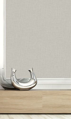 Smoked Oyster Linen Textured Vinyl Commercial Wallpaper CPW1104