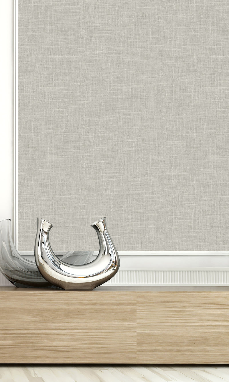 Smoked Oyster Linen Textured Vinyl Commercial Wallpaper CPW1104