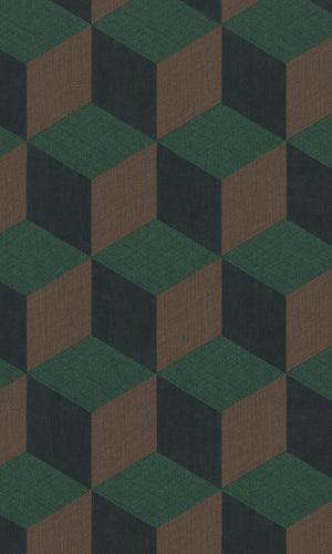 Inspire Green 3D Cubiq Geometric Wallpaper 220358