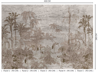 Thuraya Nebula Vintage Line Drawing Brown MA597-TN - Sample