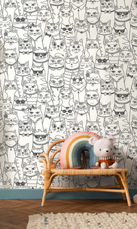 Adventure Awaits Colour-me Cats Black/White 14070