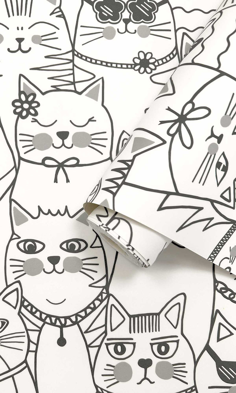 Adventure Awaits Colour-me Cats Black/White 14070