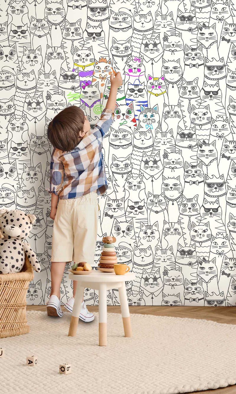 Adventure Awaits Colour-me Cats Black/White 14070