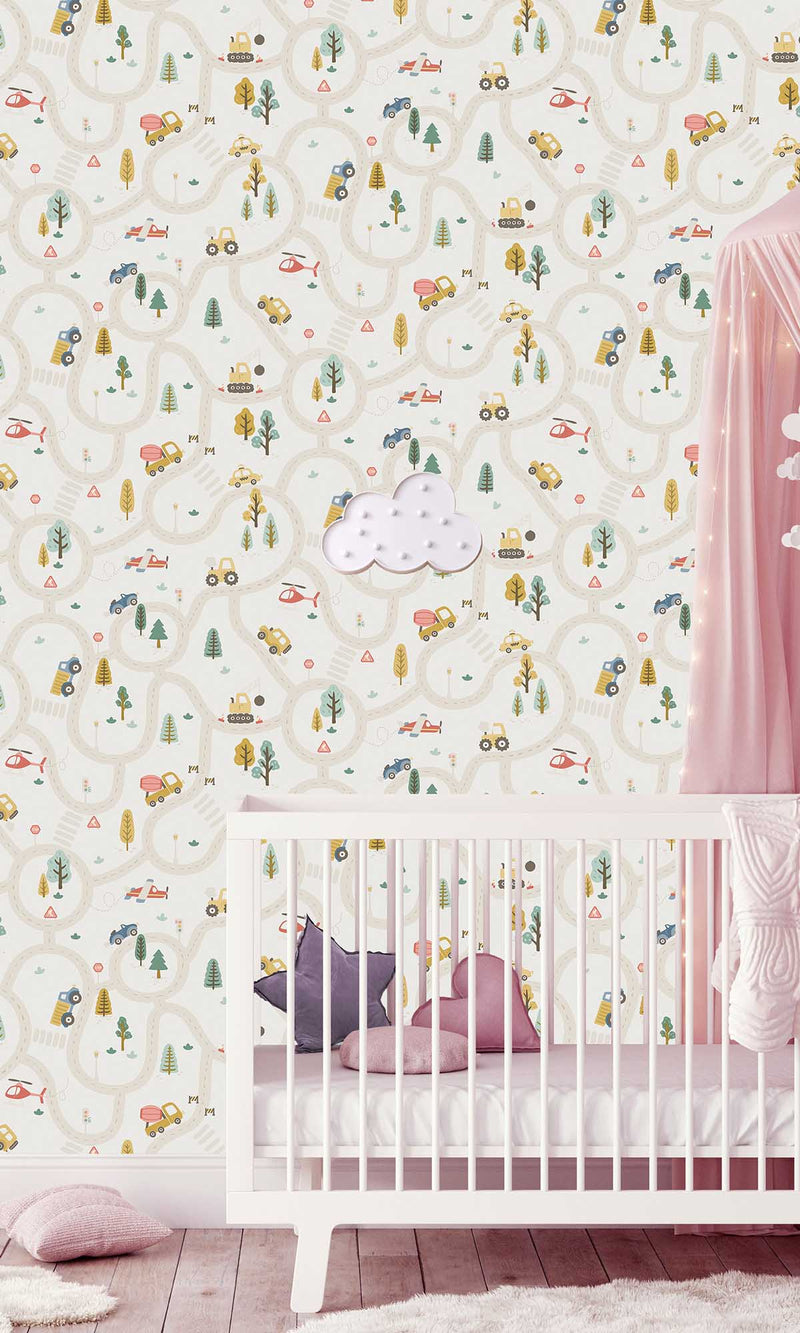 Adventure Awaits Roundabout Road Cream/Multi 14080