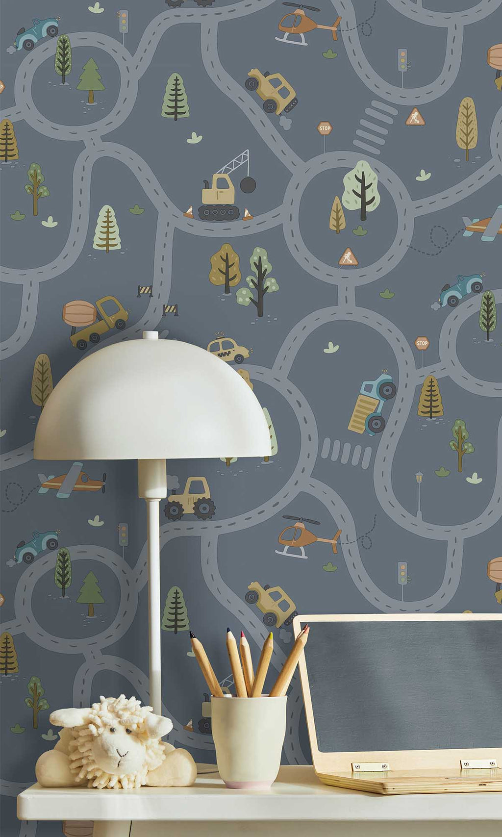 Adventure Awaits Roundabout Road Denim Blue 14083