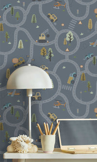 Adventure Awaits Roundabout Road Denim Blue 14083