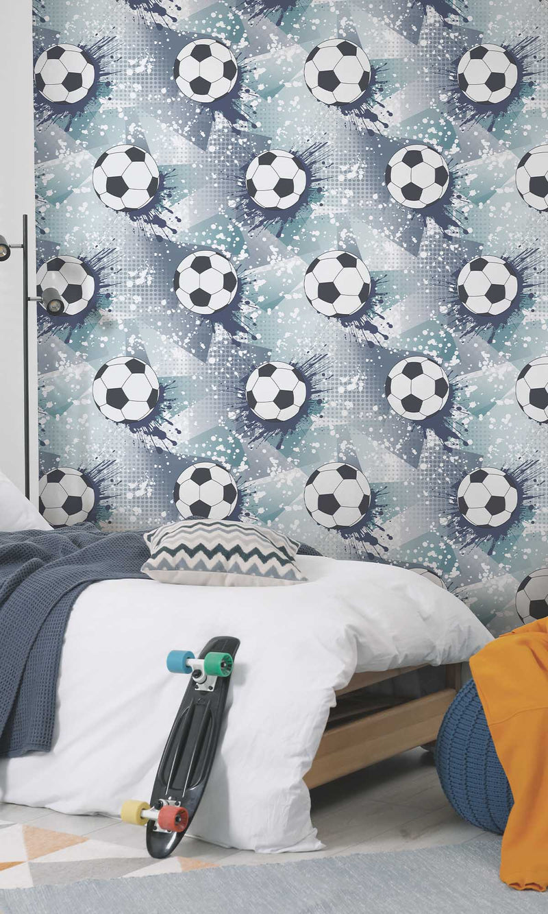 Adventure Awaits Football Frenzy Navy/Teal 14093