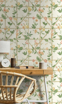 Imaginarium 3 Trailing Floral Trellis Orange Cream 14200