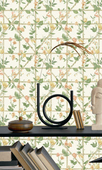 Imaginarium 3 Trailing Floral Trellis Orange Cream 14200