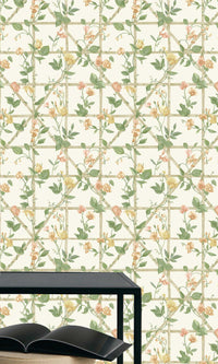 Imaginarium 3 Trailing Floral Trellis Orange Cream 14200