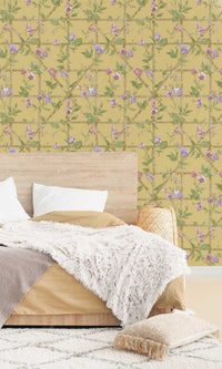 Imaginarium 3 Trailing Floral Trellis Ochre 14201