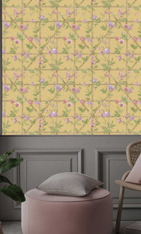Imaginarium 3 Trailing Floral Trellis Ochre 14201