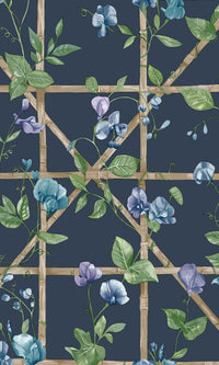 Imaginarium 3 Trailing Floral Trellis Navy 14202