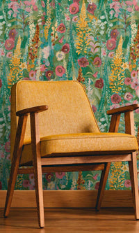 Inia Delphinium Forest Multicolor - Green A74601