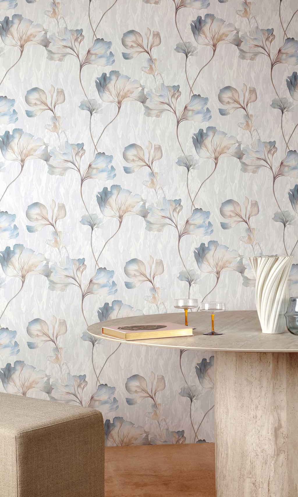 Very Silk Flower Pewter Blue VE3307