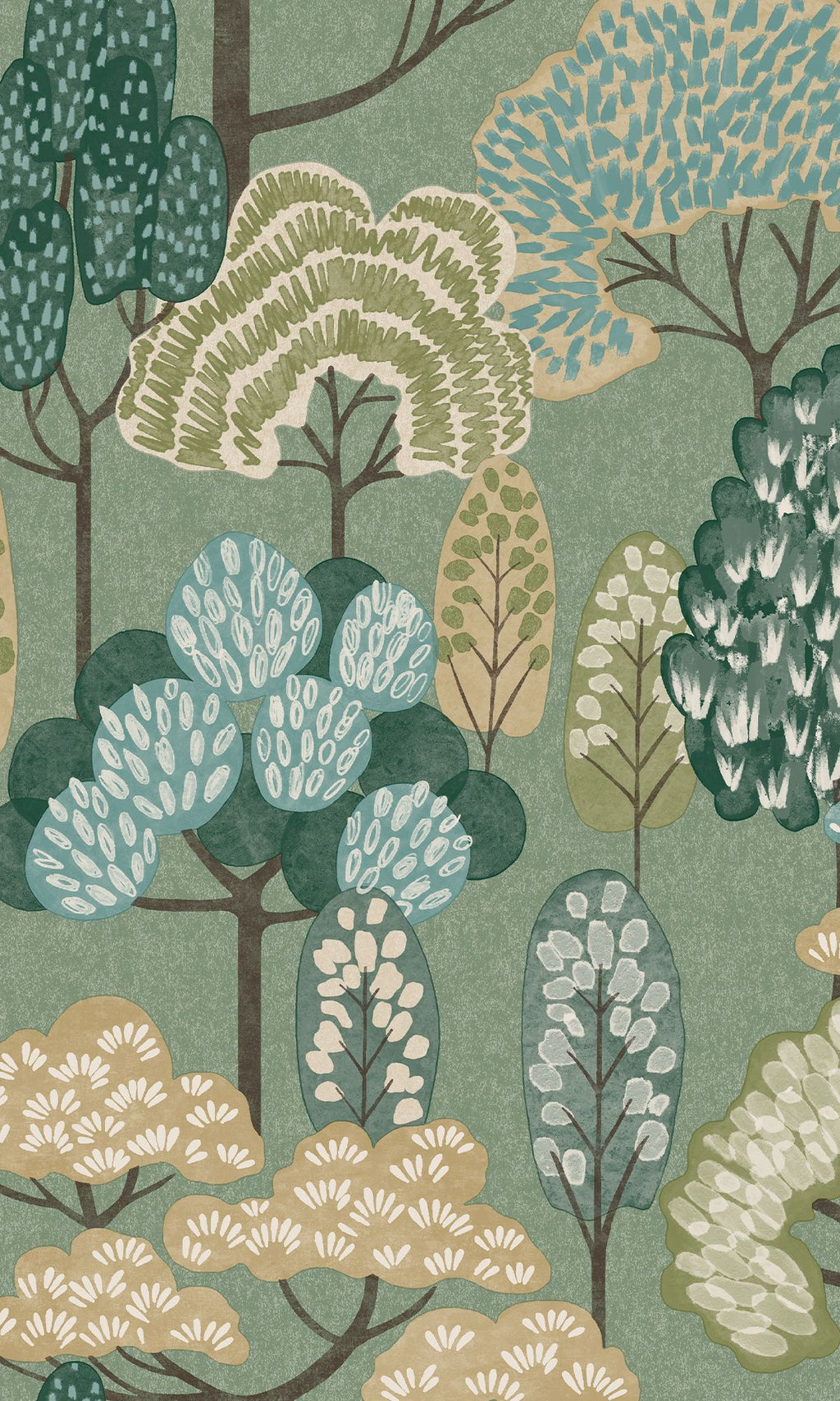 Little Dreamers Happy Trees Veranda Green LD2113