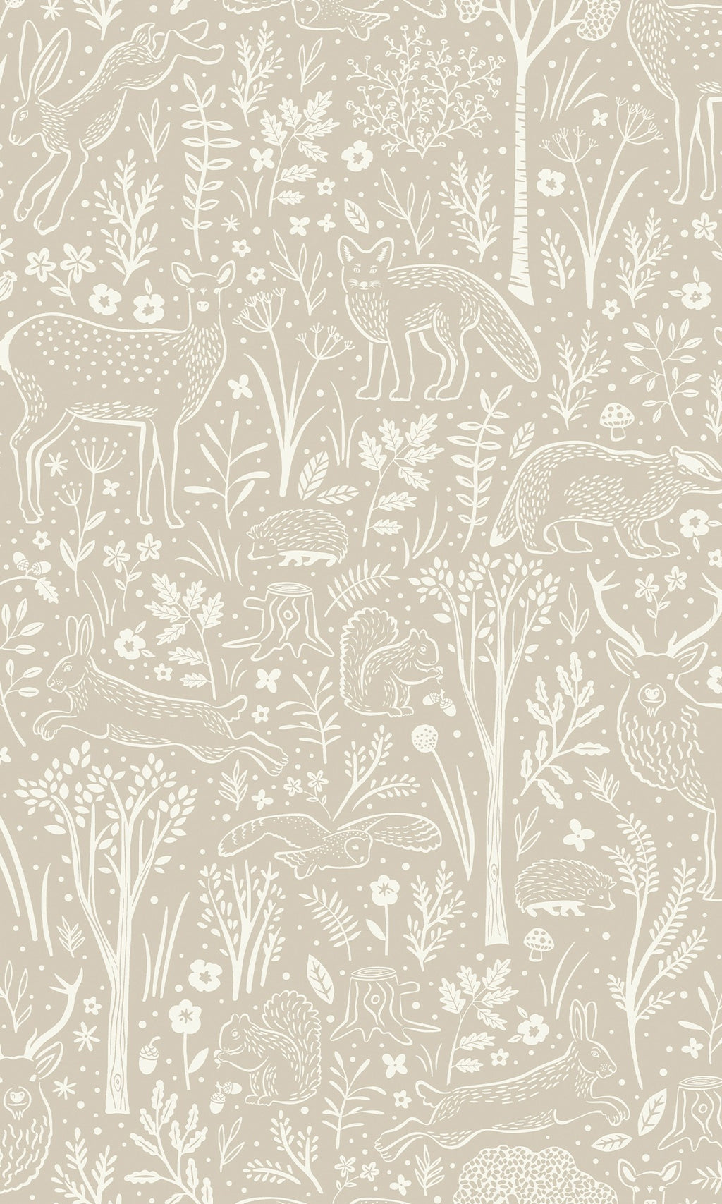 Little Dreamers Woodland Animals Oyster Haze LD3403