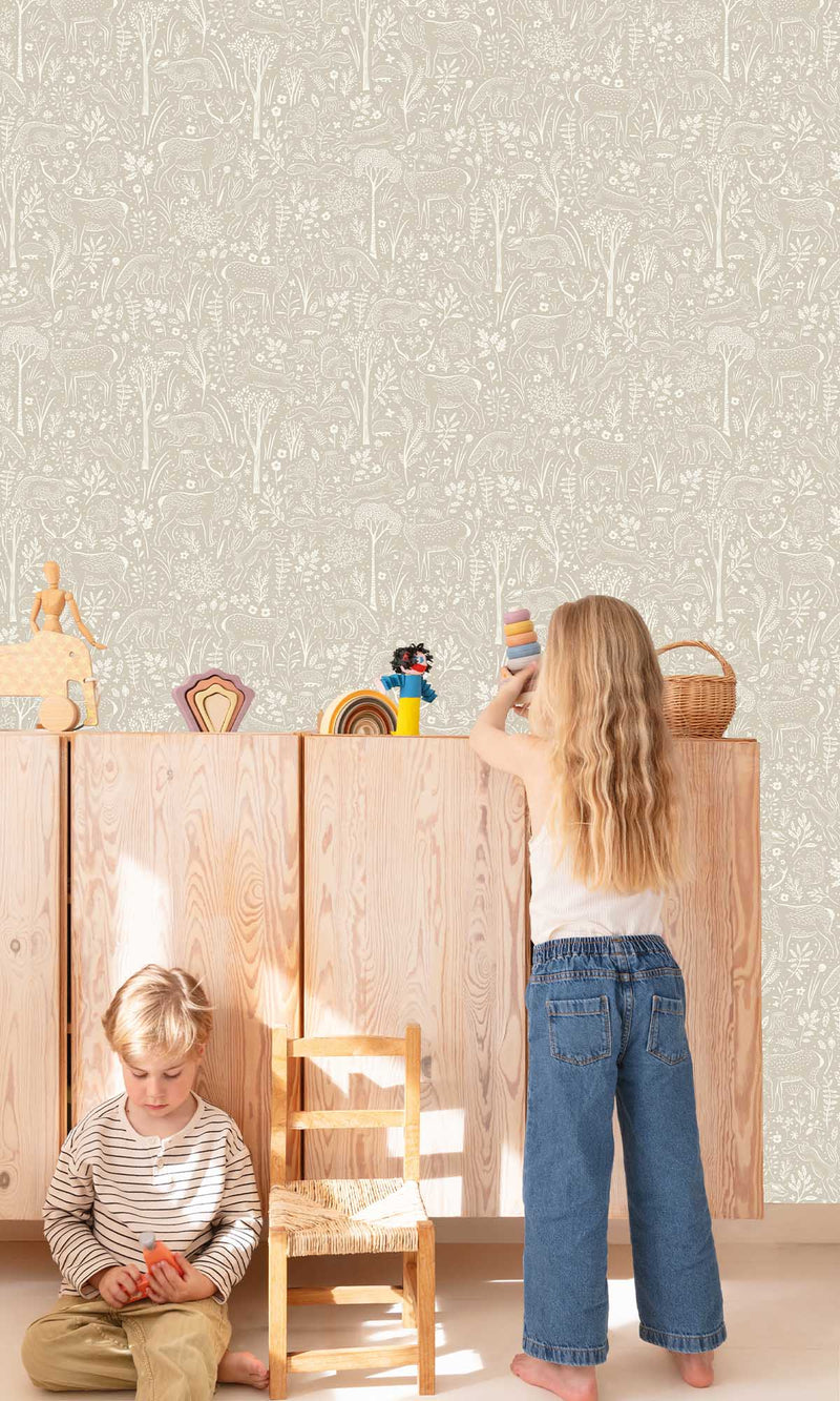 Little Dreamers Woodland Animals Oyster Haze LD3403