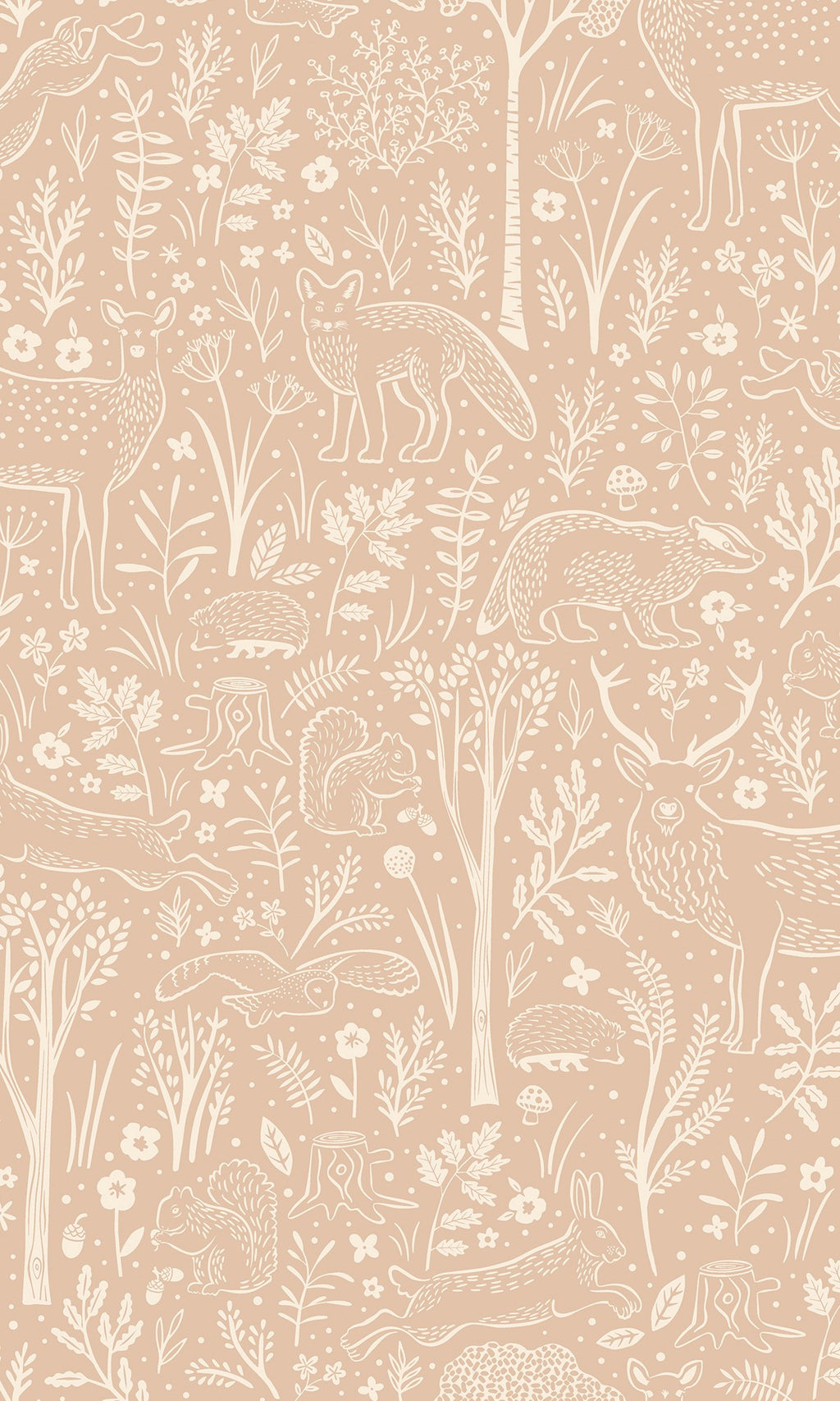 Little Dreamers Woodland Animals Retro Peach LD3418