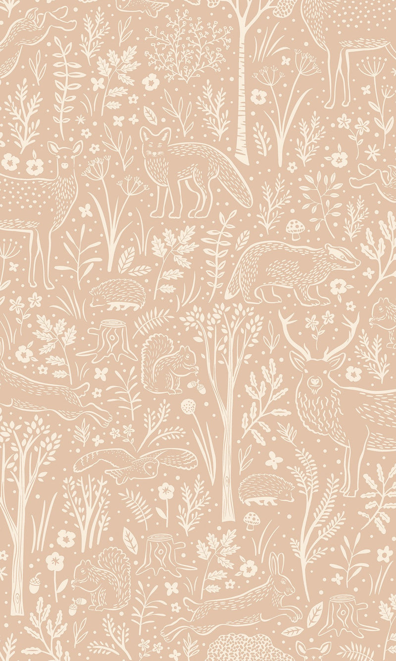 Little Dreamers Woodland Animals Retro Peach LD3418