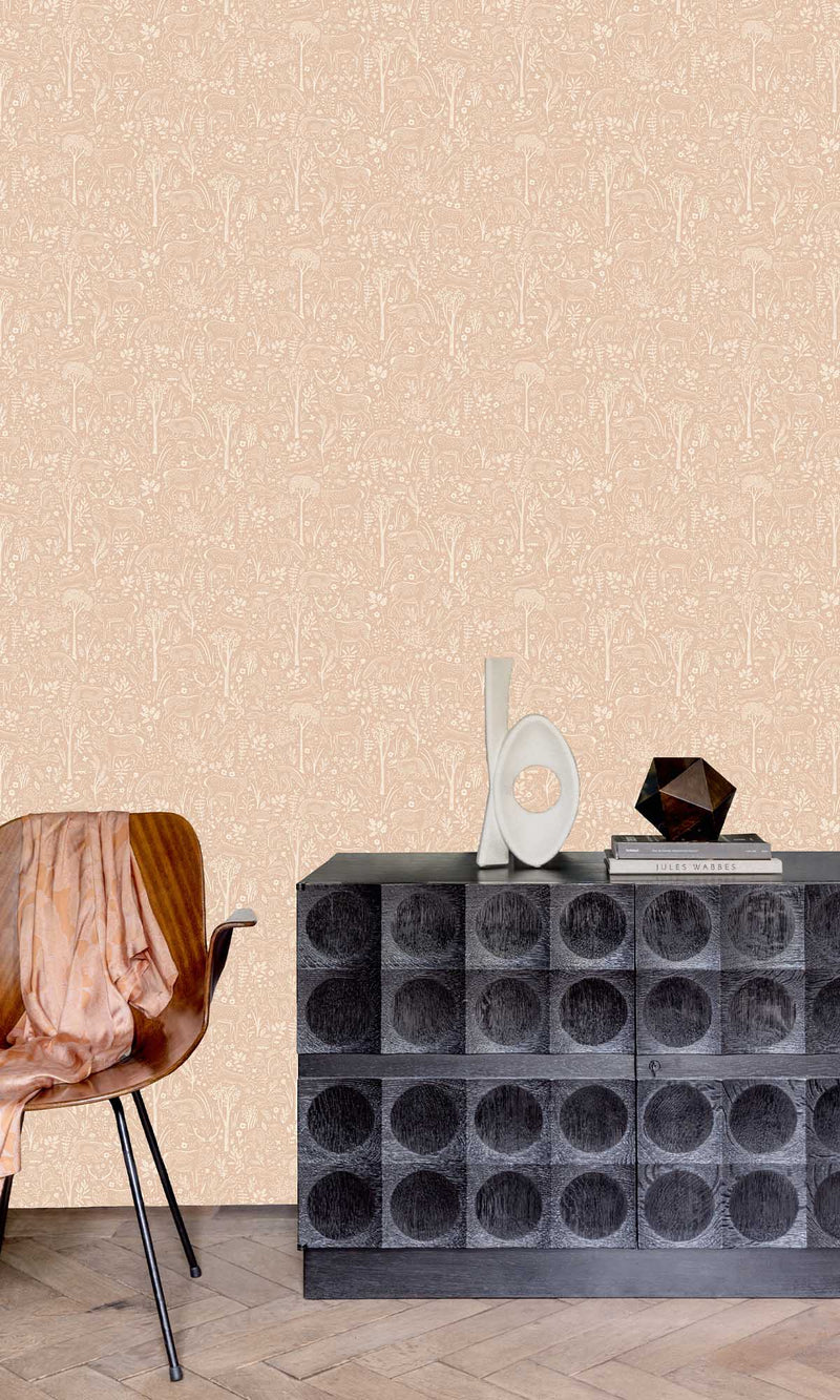 Little Dreamers Woodland Animals Retro Peach LD3418