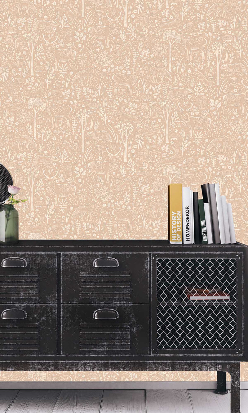 Little Dreamers Woodland Animals Retro Peach LD3418