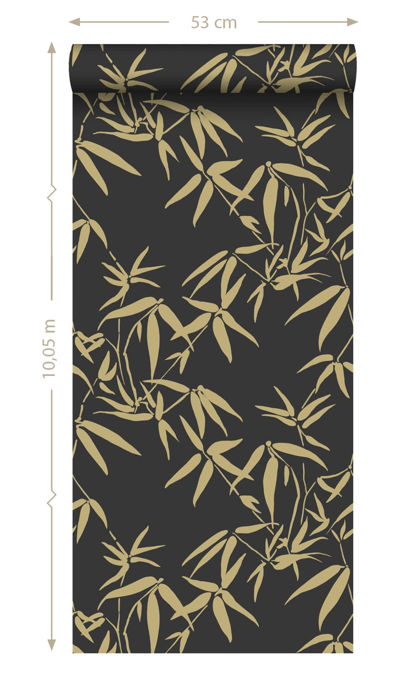 Origin City Chic Black and Gold Bamboo Leaves 347740