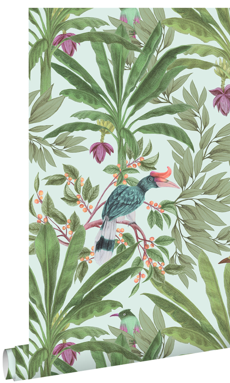 Origin Paradise Mint and Jungle Green Tropical Jungle Leaves 139189