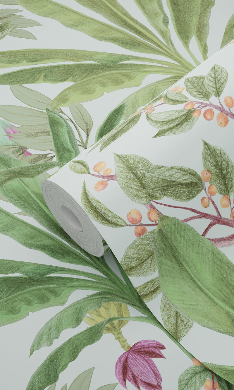 Origin Paradise Mint and Jungle Green Tropical Jungle Leaves 139189