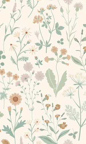 Origin Green and Multi-colored Vintage Wildflowers 139481