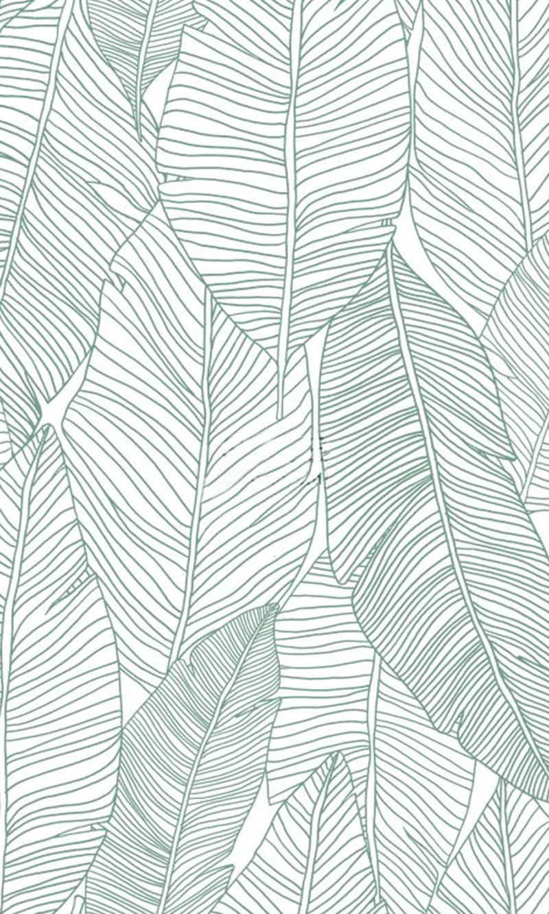 Origin Jungle Fever Green Pen Drawn Leaves 139010