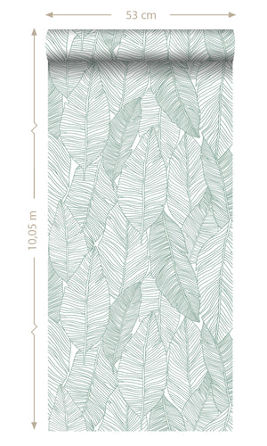 Origin Jungle Fever Green Pen Drawn Leaves 139010