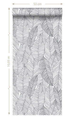 Origin Jungle Fever Black and White Pen Drawn Leaves 139011