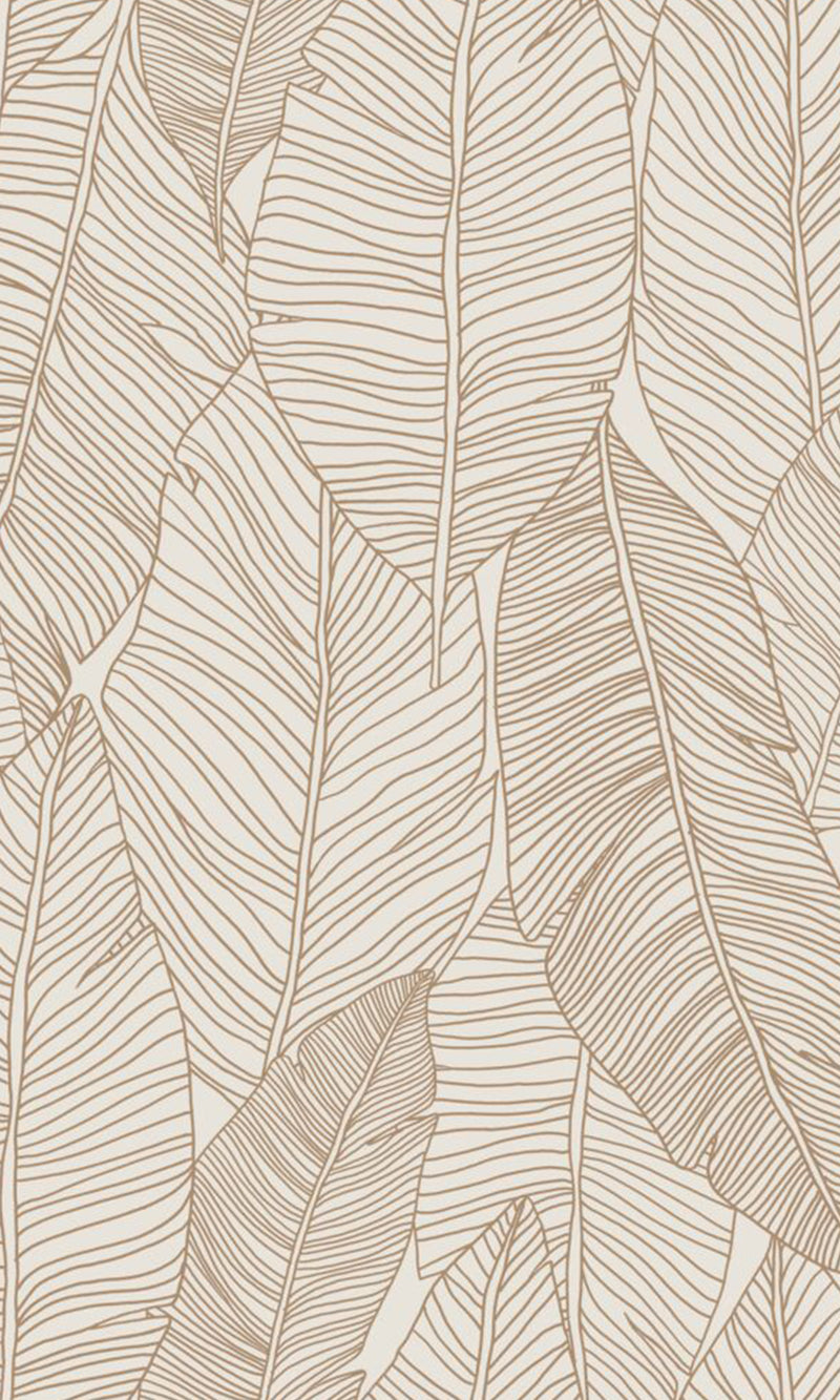 Origin Jungle Fever Beige Pen Drawn Leaves 139352