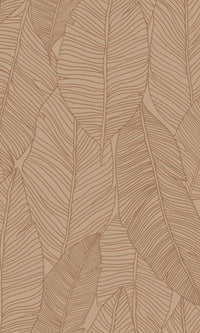 Origin Jungle Fever Terracotta Pink Pen Drawn Leaves 139353