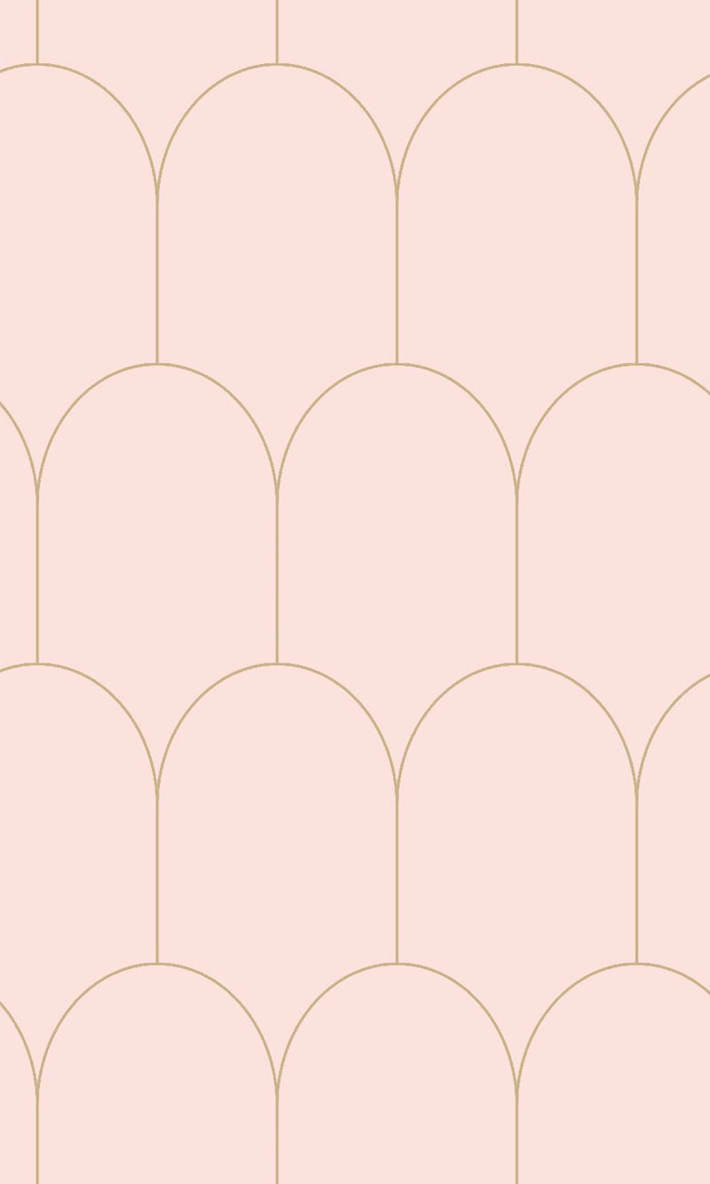 Origin Soft Pink and Gold Art Deco Motif 139201