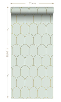 Origin Mint Green and Gold Art Deco Motif 139202