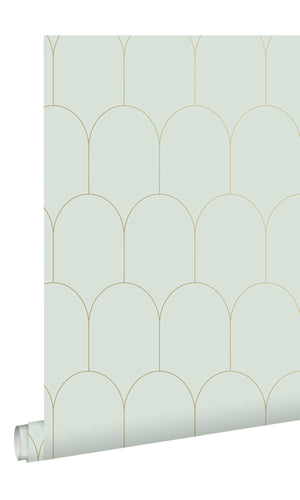 Origin Mint Green and Gold Art Deco Motif 139202