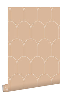 Origin Peach Pink and White Art Deco Motif 139203