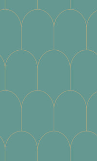 Origin Sea Green and Gold Art Deco Motif 139204