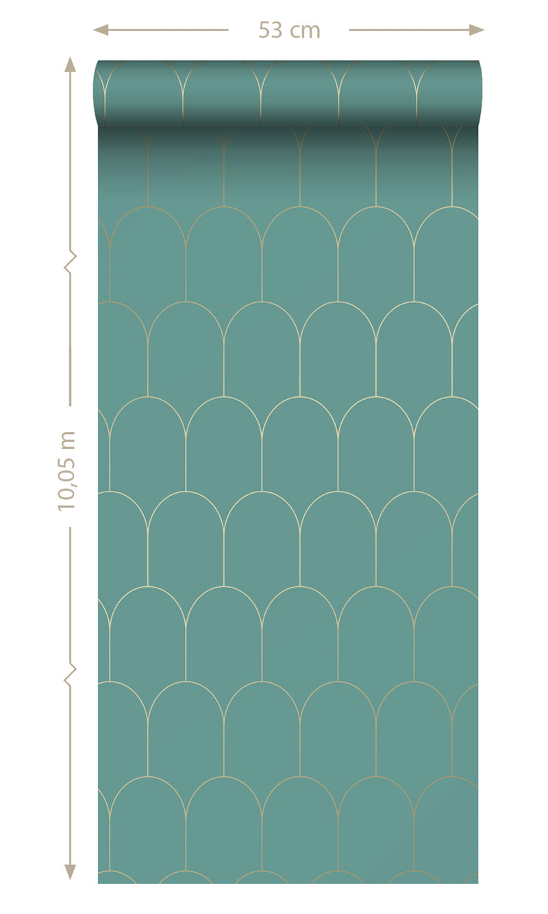 Origin Sea Green and Gold Art Deco Motif 139204