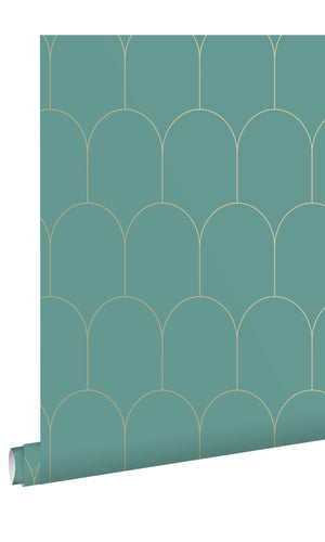 Origin Sea Green and Gold Art Deco Motif 139204