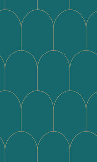 Origin Teal and Gold Art Deco Motif 139205