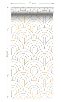 Origin White and Gold Art Deco Motif 139215