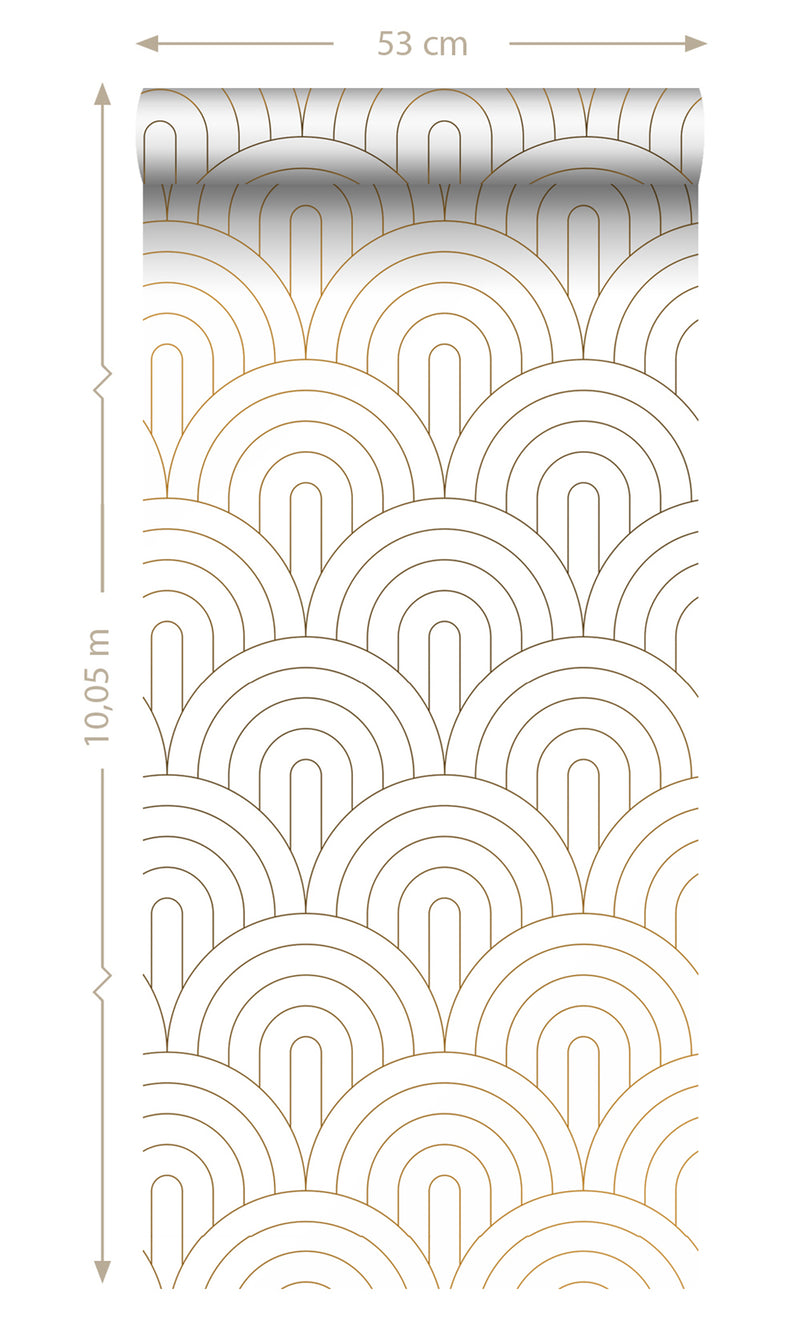 Origin White and Gold Art Deco Motif 139215