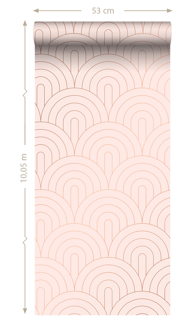 Origin Soft Pink and Rose Gold Art Deco Motif 139217